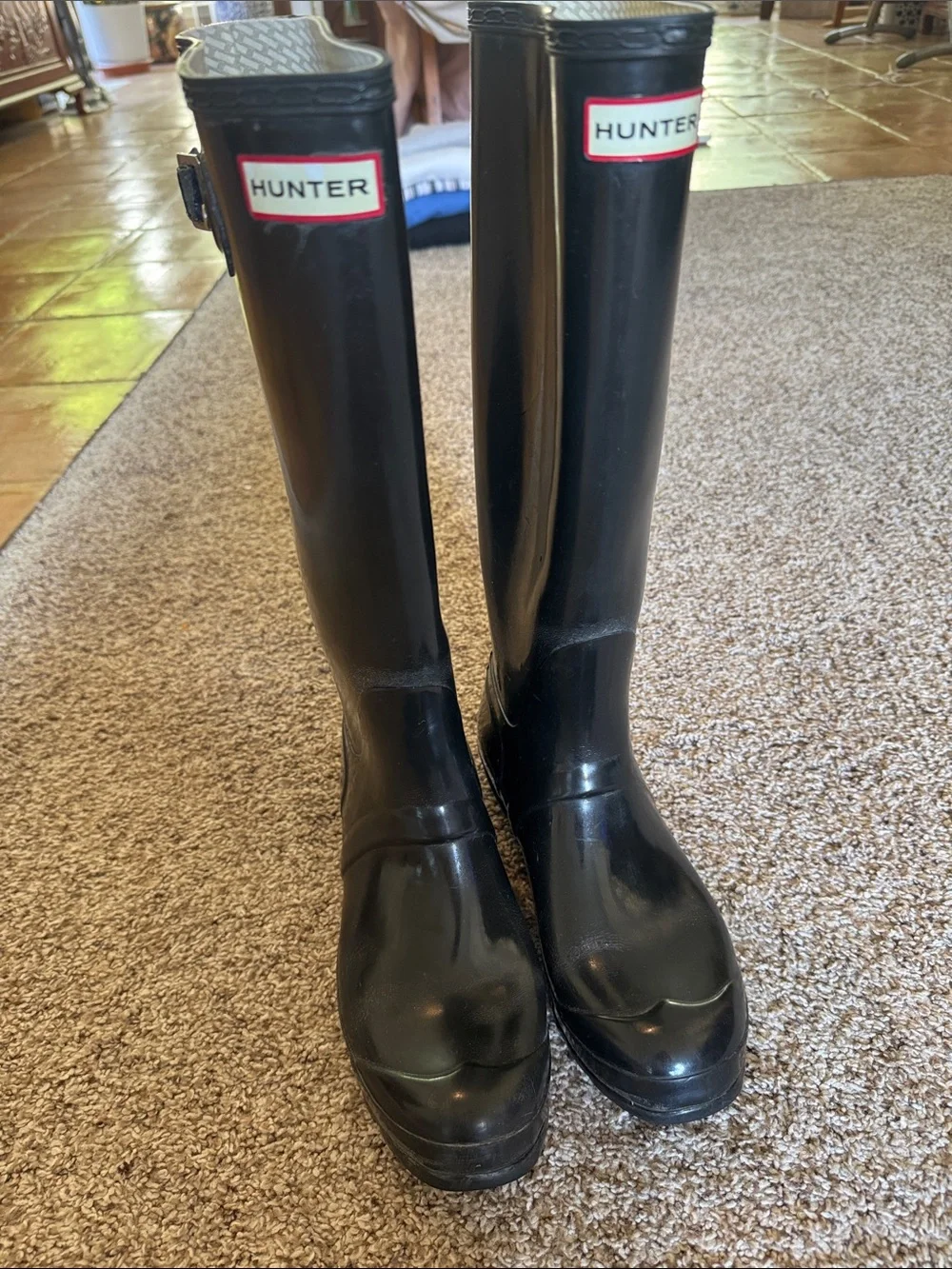 Hunter Black Womens knee high Waterproof Rain & Snow Boots